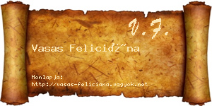 Vasas Feliciána névjegykártya